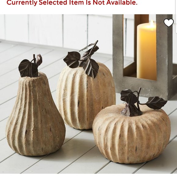 Pottery Barn Other - Pottery Barn Fall Thanksgiving Harvest Halloween Medium Weathered Stone Pumpkin